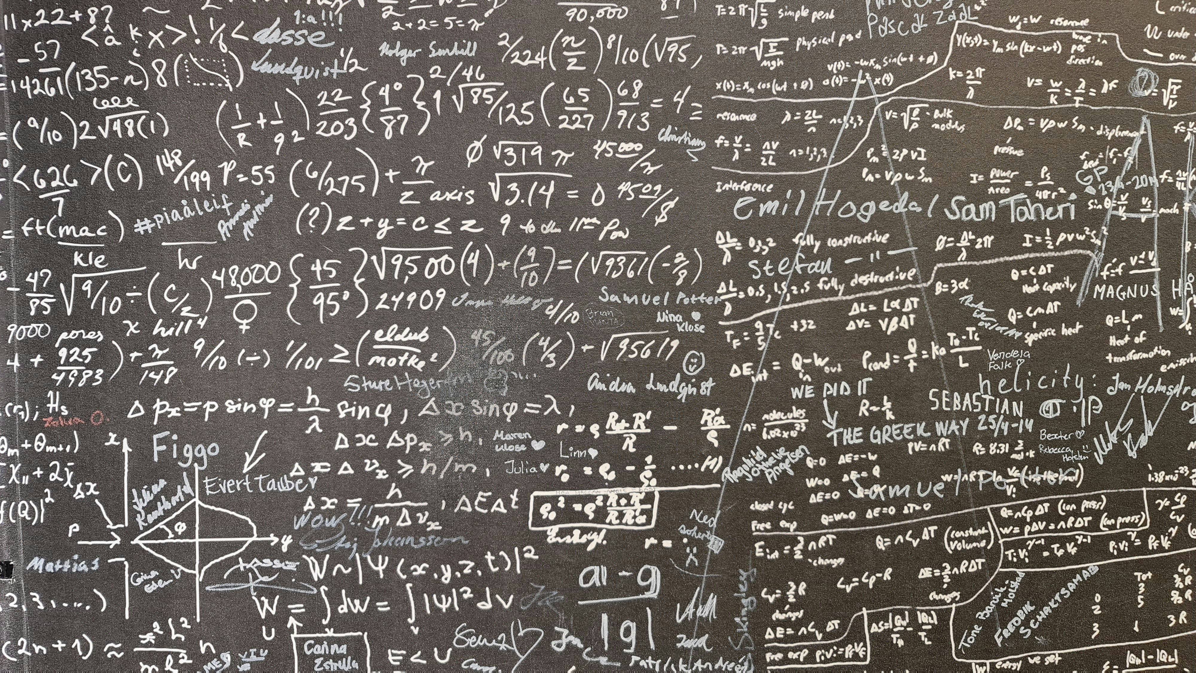 Quadro negro com formulas